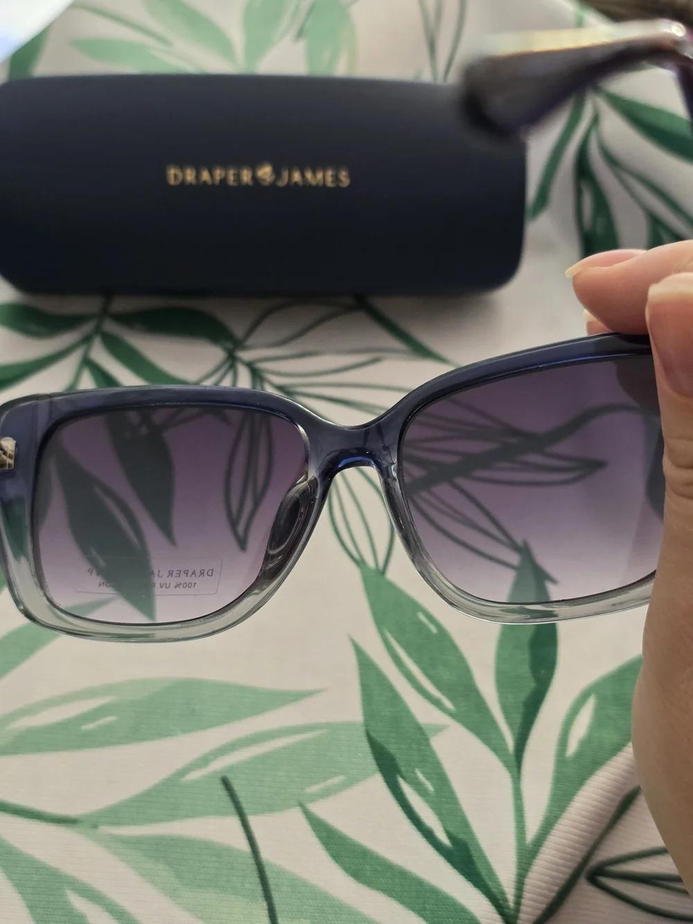 NEW Draper James RSVP Oversized Square Blue Gradient Sunglasses 57mm